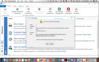 Error message in Trados Studio 2017 stating 'An error occurred while trying to open the project. The specified URI is not valid for SDL Trados Studio projects.'