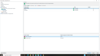 Trados Studio screenshot showing the welcome screen with a project list, including one with a warning symbol indicating an issue.