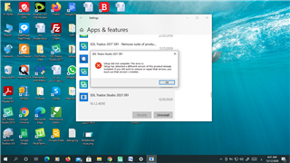 Error message on Trados Studio installation saying 'Error 1603: A fatal error occurred during installation.'