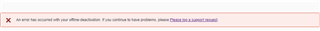 Error message 'We're sorry but we cannot complete your activation. It seems that you have a problem. Please contact support.'