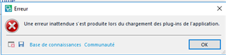 Error message in Trados Studio stating 'An unexpected error has occurred while loading the global plug-in services'.