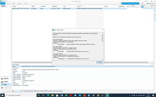 Error message in Trados Studio with details 'The file could not be opened. The file is not a valid bilingual file.' with options to click OK or Show Log.