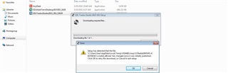 Error message during Trados Studio setup stating file 'vcredist_x86.exe' has changed since initially published with a suggestion to check the setup log file for more information.