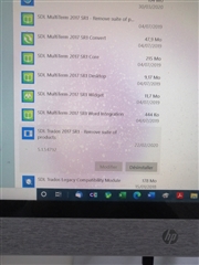 List of installed programs on Windows 10 showing various SDL MultiTerm 2017 components and Trados 2017 - Remove Suite of Products, but no Trados Studio application.
