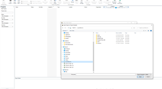 File Explorer window open over Trados Studio interface showing folders and files, with 'Documents' folder selected and 'Open' button visible at the bottom.