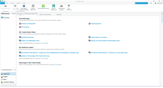 SDL Trados 2021 Freelance software screenshot showing the alignment function grayed out with a mouseover message 'Bitte erweitern Sie Ihre Lizenz,' indicating a need to expand the license.