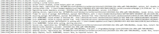 Screenshot of Trados Studio log file displaying multiple error messages with timestamps and error codes.