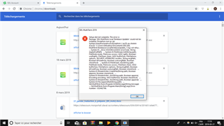 Trados Studio error message dialog box open over the main interface, displaying a list of file compatibility issues and warnings.