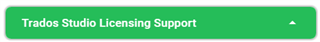 Button labeled 'Trados Studio Licensing Support' with an up arrow indicating additional information or functionality.