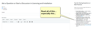 Screenshot of Trados Studio forum post with highlighted warning not to post license codes publicly.