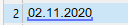 Close-up screenshot of a date '02.11.2020' in Trados Studio with a continuous blue underline indicating proper date recognition.
