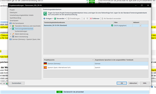 Close-up view of Trados Studio term recognition frame with no terms displayed despite a highlighted term in the context.
