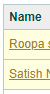 Screenshot showing a list with names, highlighting 'Roopa' above 'Satish'.