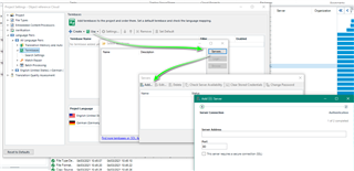 Trados Studio screenshot showing the 'Options' dialog box with 'Verification' selected in the left pane. An error message 'SDL MultiTerm - Could not load termbase' is visible.