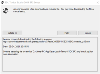 Can T Install Sdl Trados 14 Sp2 2 Licensing And Installation Trados Portfolio Rws Community