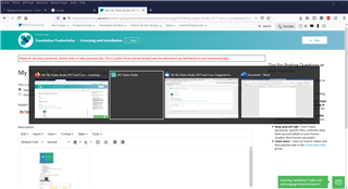 Screenshot of Windows taskbar with Trados Studio icon highlighted, showing a blank, dark grey preview window when hovered over.