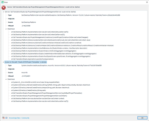 Error message in Trados Studio stating 'Sdl.TranslationStudio.Api.ProjectManagement.ProjectController' could not be started.