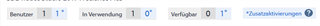 SDL account license section showing 1 license in use and 0 available.