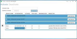SDL License Manager window showing Trados Professional Communal Use 2021 with 25 activation slots and 0 remaining.