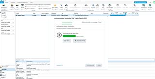Trados Studio software interface displaying a green checkmark with text 'Trial license (30 days left)' and an 'Activate' button.