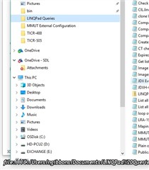 Screenshot of Tridion Sites Ideas GUI showing a file explorer sidebar with folders such as BIN, LIB, and OneDrive - SDL. A small count is not visible next to the organizational items.