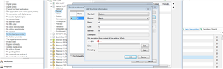 Trados Studio Ideas interface showing the Structure Information dialog box with a red arrow pointing to the description field in the document explorer.