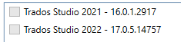 Screenshot showing the versions of Studio installed when using the plugin manager.