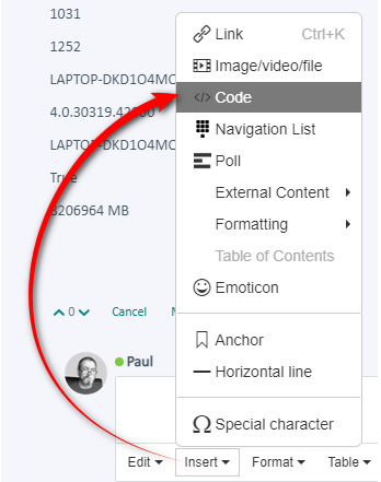 Screenshot of Trados Studio software showing an error message with a red outline, a user profile picture labeled 'Paul', and various menu options including Insert, Format, and Table.