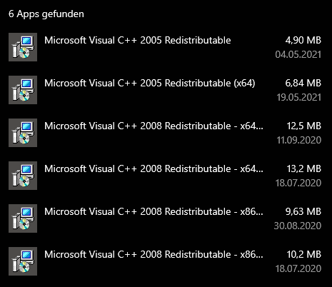 Installed C++ versions