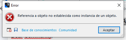 Error message in Trados Studio stating 'Reference to an object not set as an instance of an object'.