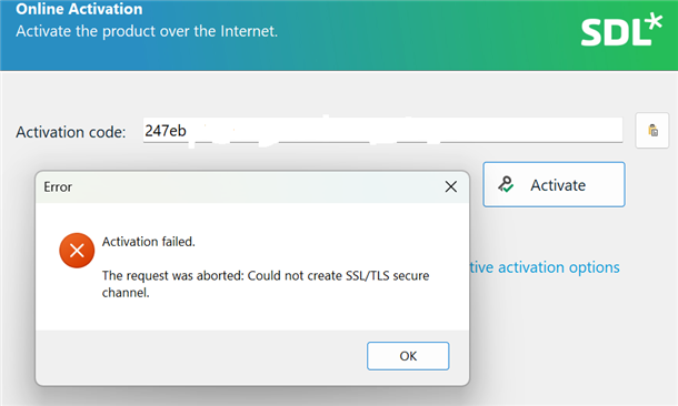 error message