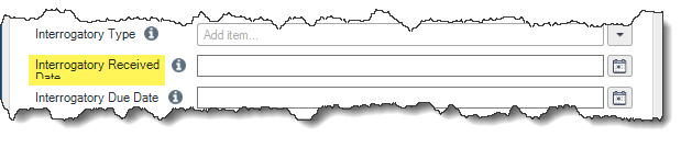 Screenshot showing Trados Studio Properties dialog with truncated metadata label 'Interrogatory Received Da' due to display error.