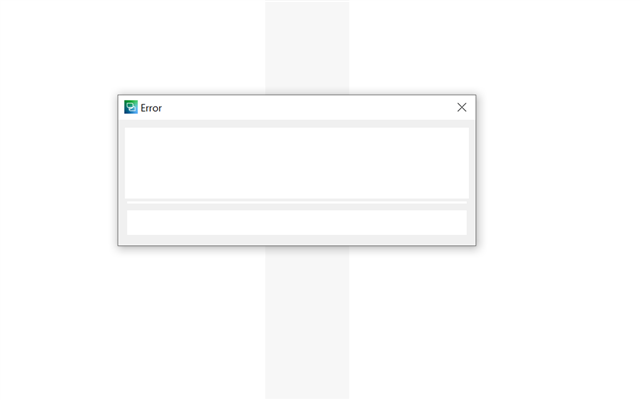 Screenshot of Trados Studio displaying an empty error dialog box with the title 'Error'.