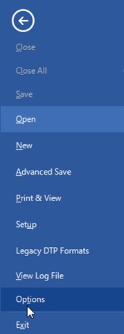 Trados Studio menu with 'Options' highlighted, indicating the path to activate comments for translation.