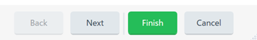 Screenshot of Trados Studio's 'Open Groupshare Project' window with both 'Next' and 'Finish' buttons active, which is a bug.