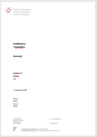 Screenshot of the original document in Word with proper formatting, including a header with the Institute of Federalism logo and neatly formatted text and footer.