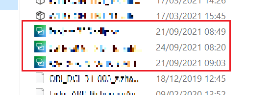 Screenshot displaying Trados project list with blurred names and new projects marked with a different icon.