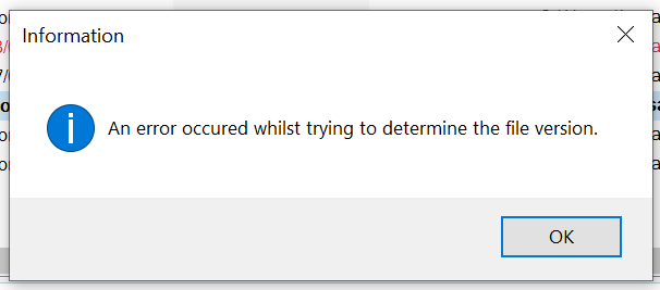 Error message in Trados stating 'An error occurred whilst trying to determine the file version.'