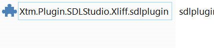 Screenshot showing a file named 'Xtm.Plugin.SDLStudio.Xliff.sdlplugin' with a Trados Studio plugin icon next to it.
