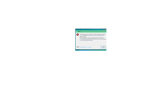 Error message in Trados Studio stating 'An error has occurred while trying to access the translation memory. Please check the translation memory settings.' with an OK button.