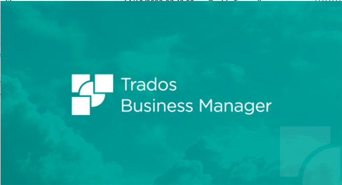 Screenshot of Trados Business Manager splash screen with no visible errors or warnings.