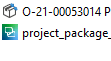 Screenshot showing a Trados Studio return package icon with correct visual representation next to a file named project_package.