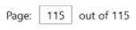 Screenshot showing Trados Studio pagination with the current page at 115 out of 115.