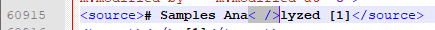 Screenshot showing an error in Trados Studio with the source text 'Samples Ana' followed by an unpaired tag which is highlighted.