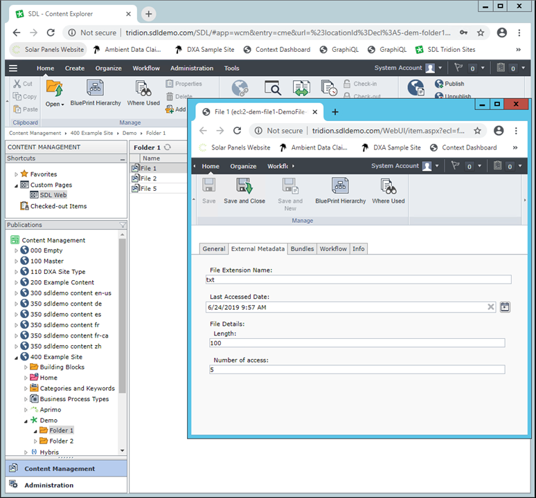 Browsing the new connector via ECL